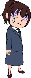 悲しむ女性会社員のイラストです。