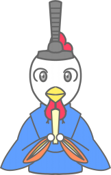 ひな祭りでお内裏様とお雛様の恰好をして楽しむとりのイラストです。