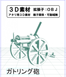 ガトリング砲のコミスタ用３D素材です。