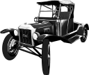 世界初の大量生産に成功した自動車、T型フォードのイラストです。