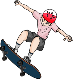 男性スケートボード選手のイラストです。