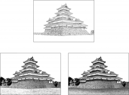松本城のイラスト３点セットです。