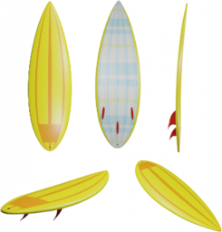 サーフィンボードの３Dレンダリング画像です。