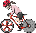 女性自転車競技選手のイラストです。