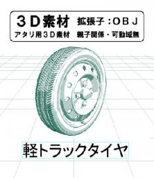  軽トラック用のタイヤのコミスタ用３D素材です。