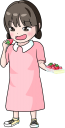 苺を食べる女の子