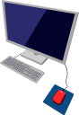 デスクトップPCのイラストです。画面無し・PC本体無しはヴァリアントをご覧ください。