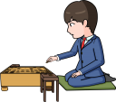 将棋をする男性のイラストです。