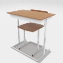 学校の机と椅子の３Dオブジェクトです。