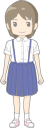 小学生女児（夏服）のイラストです。