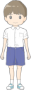 小学生男児のイラストです。