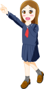 指を指す女の子