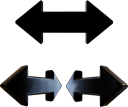 両方向の矢印の３Ｄレンダリング画像です。（他の色はヴァリアントをご覧ください）