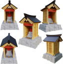 祠とお地蔵の３Ｄレンダリング画像です。