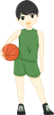 バスケットボールを持つ男の子のイラストです。