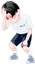 頭が痛い男子生徒