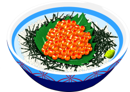 イクラ丼のイラスト