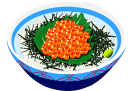 イクラ丼のイラスト