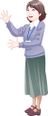 説明をする女性のイラスト