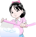歯磨きアピールする女の子