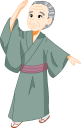盆踊りを踊る老人