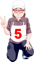 Ｖサインするゲートボールメンバーの女性
