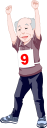 バンザイをする男性