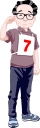 ガッツポーズの男性