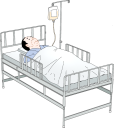 点滴をする男性