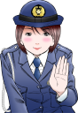 ちょっと待ってねと言う婦警さん