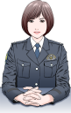 取り調べをする婦警さん
