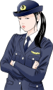 ふくれっ面の婦警さん
