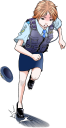 犯人を猛追する婦警さん