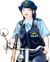 巡回する婦警さん