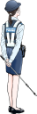 チョーク棒を持つ婦警さん　ラインスタンプ販売中（チーム女性警察官）
