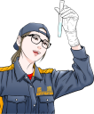 鑑識中の女性鑑識官　ラインスタンプ販売中（チーム女性警察官）