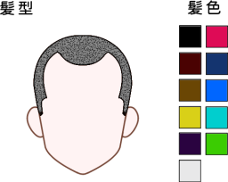 丸刈り　髪色11色