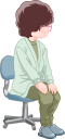 椅子に座る年配の女性