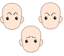 釣り針眉毛3点　黒の髪と合わせる時は色を塗り替えて下さい