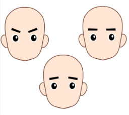 太くて四角い眉毛3点