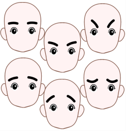 太くて丸い眉毛6点