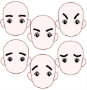 太くて丸い眉毛6点