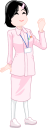 ガッツポーズの女性看護師