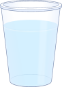 プラカップの水