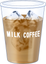 プラカップのミルクコーヒー