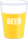 プラカップのビール