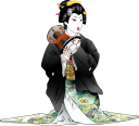 鼓を打つ芸子