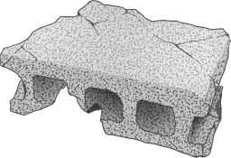 割れたコンクリートブロック