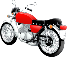 赤いオートバイ