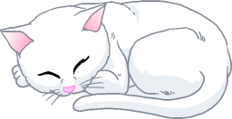 寝ている白ネコ